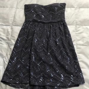 Size L strapless navy sparkle dress